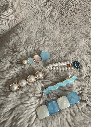 Mavi Boncuklu Bohem Saç Tokası Seti - Görsel 2