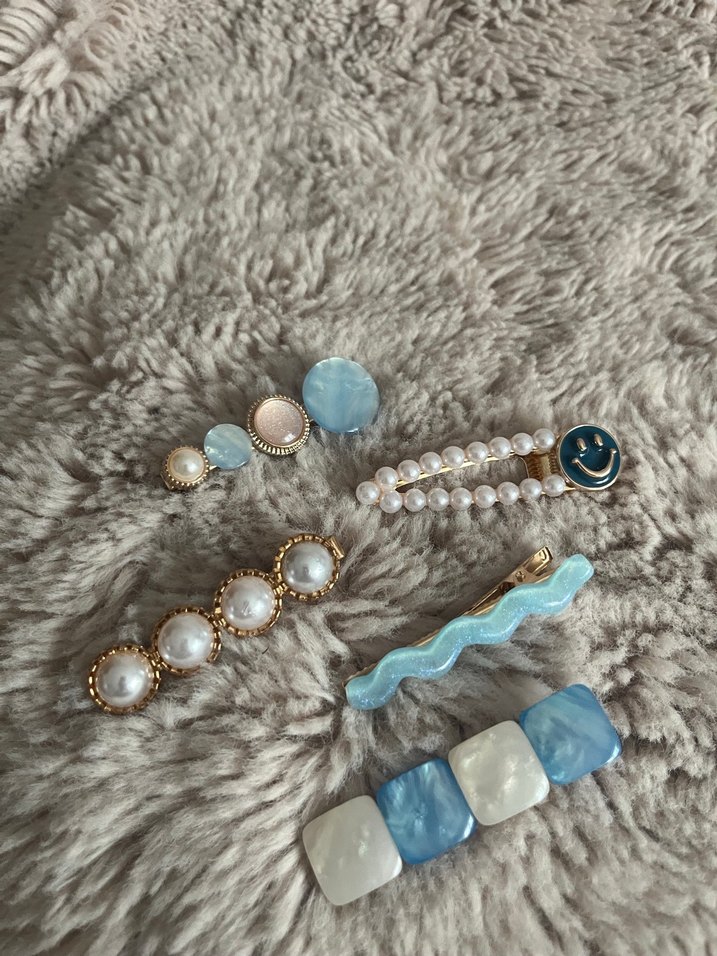 Mavi Boncuklu Bohem Saç Tokası Seti - Görsel 3