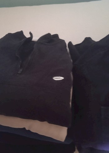 Siyah Fermuarlı Erkek Sweatshirt