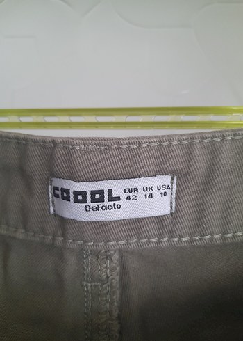 Haki Keten Kemerli Rahat Kesim Kadın Pantolon - Görsel 3