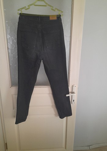 Kadın Siyah Midi Denim Pantolon - Görsel 2