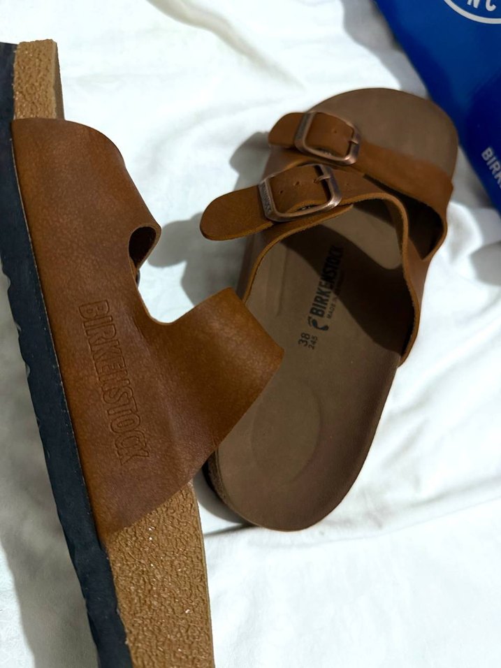 Kahverengi Deri Erkek Sandalet, Tokalı - Görsel 4