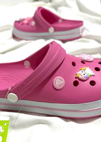 Pembe Crocs Kadın Dolgu Topuk Terlik - Görsel 7