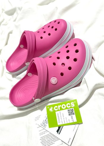 Pembe Crocs Kadın Dolgu Topuk Terlik - Görsel 4