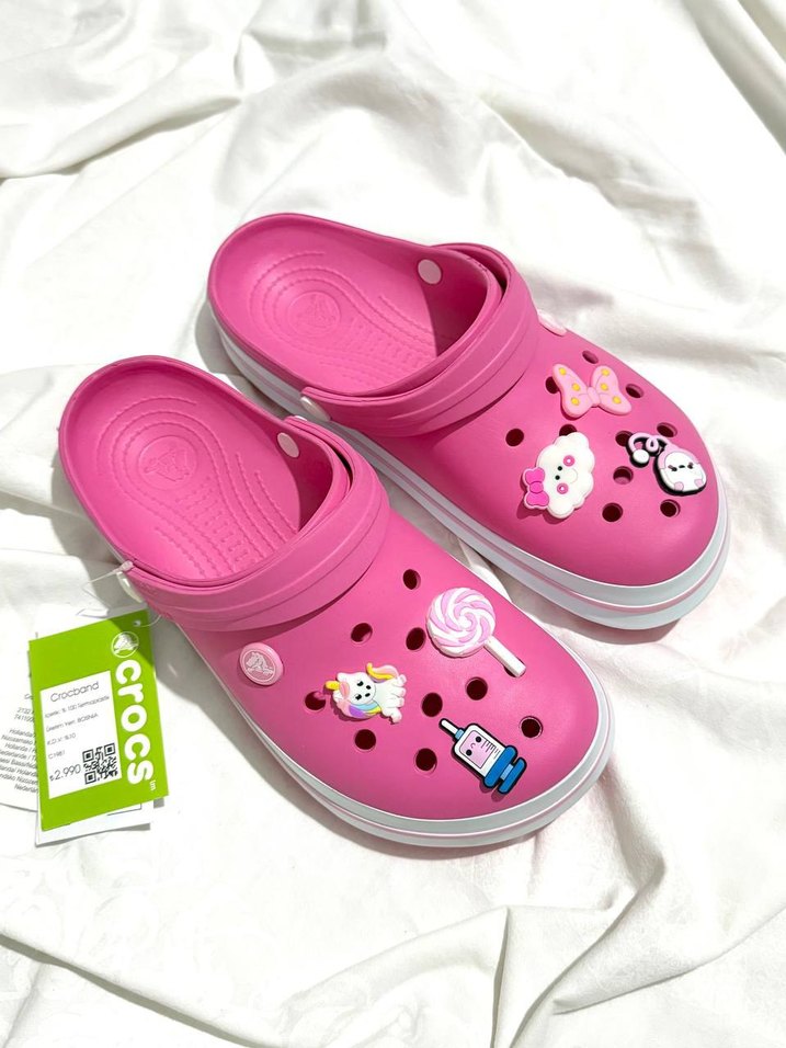 Pembe Crocs Kadın Dolgu Topuk Terlik - Görsel 5