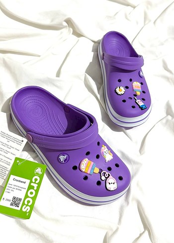 Mor Velcro Kız Terlikleri Renkli Desenli - Görsel 4