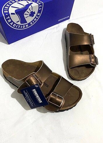 38 Beden kahverengi Renk Birkenstock Arizona Parlak Bakır ????