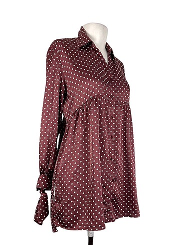 Zara Puantiyeli saten elbise