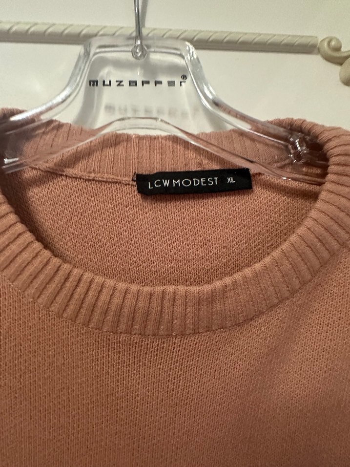 Bej Kadın Salaş Midi Kazak - Görsel 2