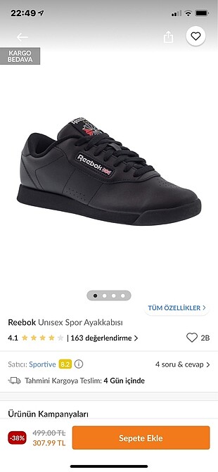 Reebok spor ayakkabı