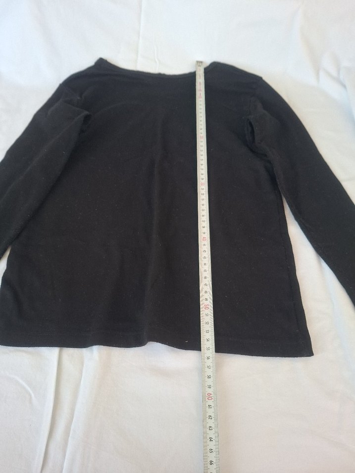 Kız Çocuk Siyah Uzun Kollu Basic Tişört - Görsel 4