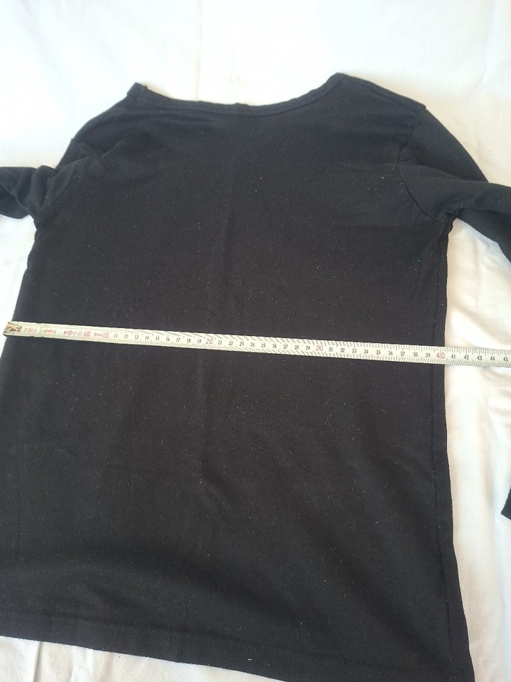 Kız Çocuk Siyah Uzun Kollu Basic Tişört - Görsel 5