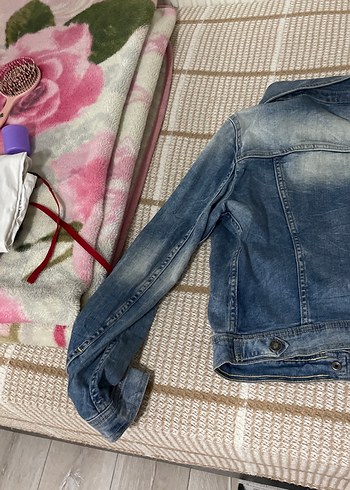 Düğmeli Mavi Kadın Denim Ceket kot - Görsel 7