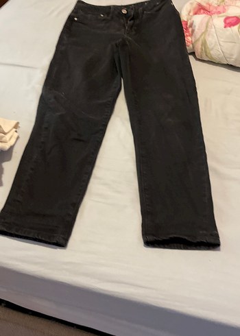 Gri Yırtık Detaylı Salaş Kadın Jean - Görsel 9