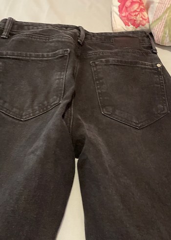 Gri Yırtık Detaylı Salaş Kadın Jean - Görsel 13