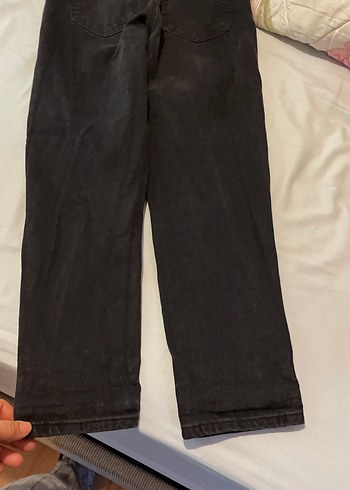 Kadın Siyah Kemerli Denim Pantolon - Görsel 8