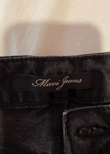 Kadın Siyah Kemerli Denim Pantolon - Görsel 4