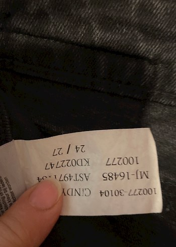 Kadın Siyah Kemerli Denim Pantolon - Görsel 6