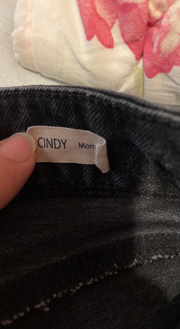 Kadın Siyah Kemerli Denim Pantolon - Görsel 5