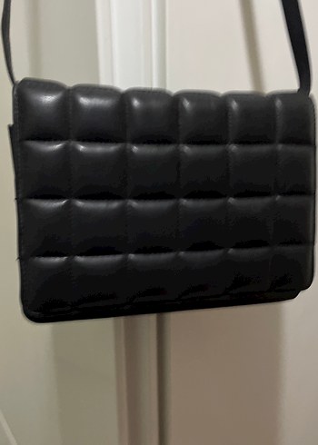 Deri Siyah Kareli Kadın Çanta - Görsel 3