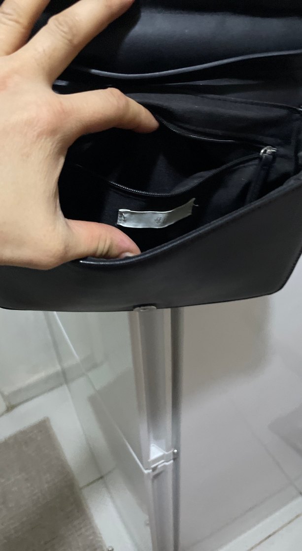 Deri Siyah Kareli Kadın Çanta - Görsel 5