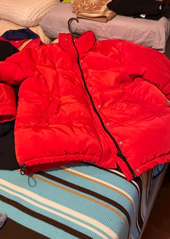 Kadın Kırmızı Midi Kışlık Düğmeli Ceket - Görsel 4