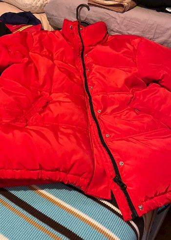 Kadın Kırmızı Midi Kışlık Düğmeli Ceket - Görsel 3