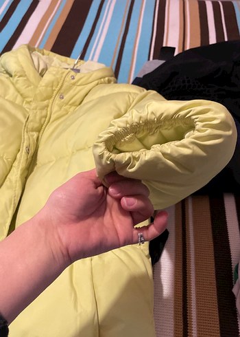 Sarı Midi Kadın Kışlık Mont - Görsel 5