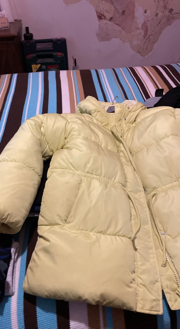 Sarı Midi Kadın Kışlık Mont - Görsel 3