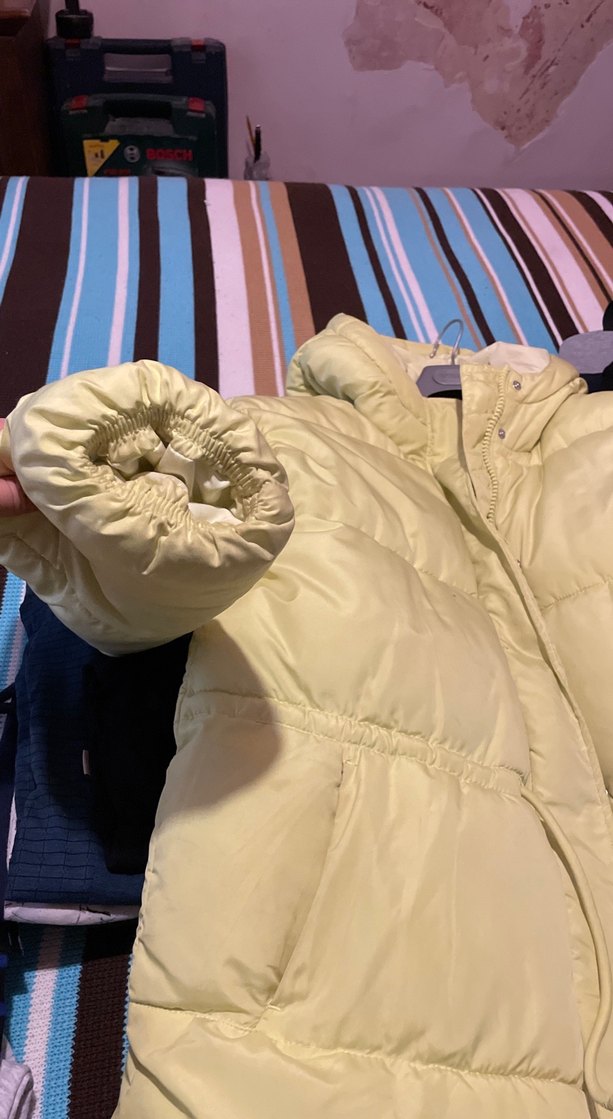 Sarı Midi Kadın Kışlık Mont - Görsel 4