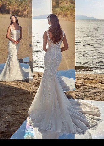 Çıkarılabilir kuyruklu balık Kesim Gelinlik - Görsel 3