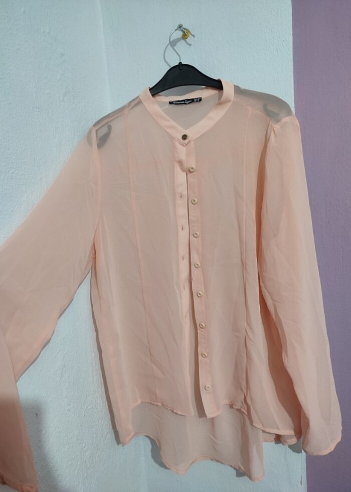 Somon renk bluz  - Görsel 2