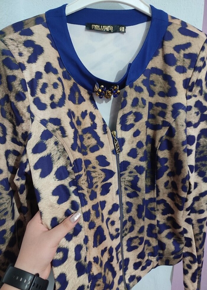 Leopar desen ceket  - Görsel 2