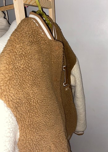 Kahverengi Nakışlı Kadın Peluş Ceket - Görsel 5