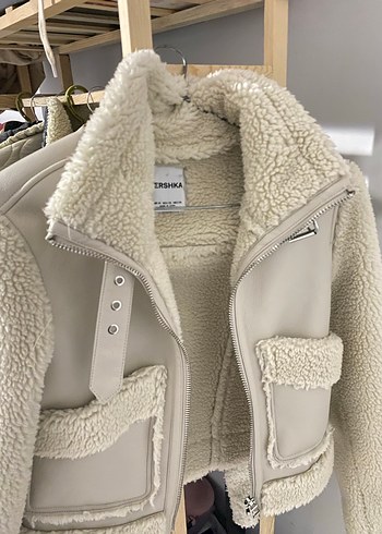 Kürklü Kadın Beyaz Kış Ceketi - Görsel 2