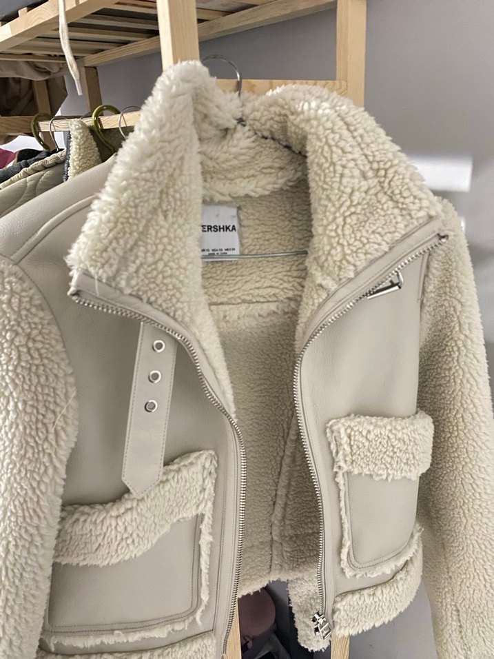 Kürklü Kadın Beyaz Kış Ceketi - Görsel 2