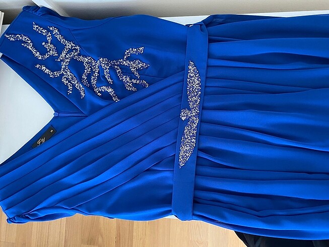 38 Beden mavi Renk Abiye elbise