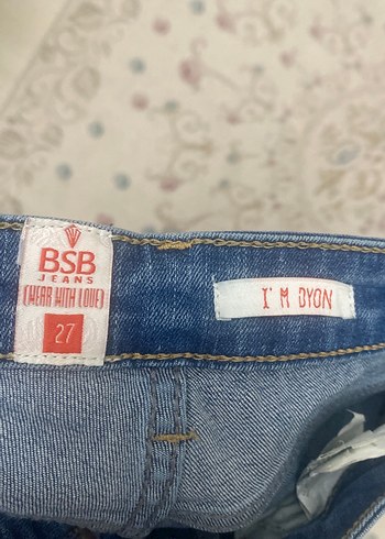 BSB Düğmeli Mavi Baskılı Kadın Jean