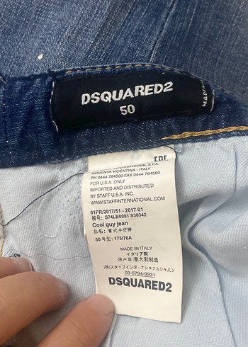 DSquared2 Erkek Gri Baskili Bol Kesim Kot