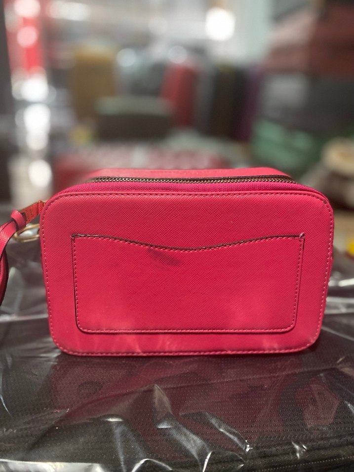 Pembe Deri Kadın Çapraz Çanta Tokalı - Görsel 3