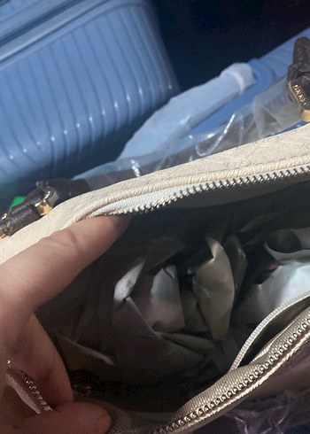 Beyaz Deri Kadın Omuz Çantası - Görsel 3