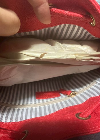 Kırmızı Süet Kadın Çanta - Görsel 3