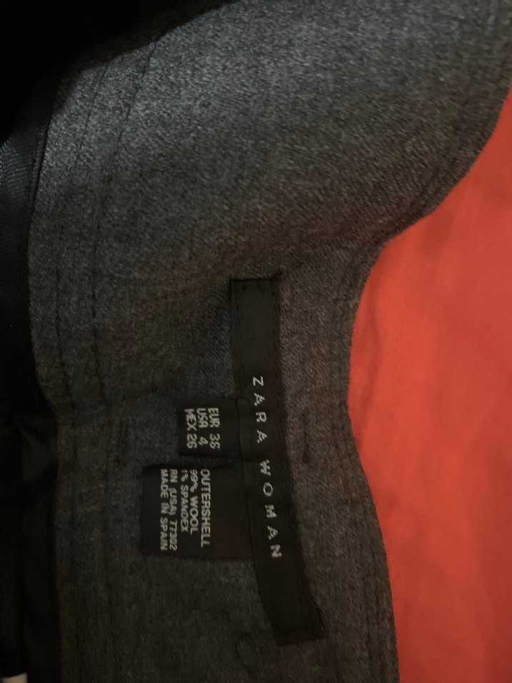 Gri Kadın Kumaş Pantolon, Kemerli, Midi Boy - Görsel 2