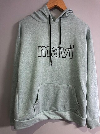 Mavi Kapşonlu Sweatshirt