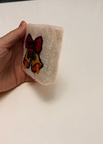 Renkli Yılbaşı Çanı Motifli Keçe İğneleme Sabun - Görsel 2