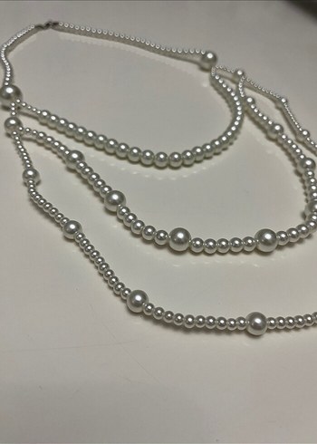 Uzun Boy İnci Boncuklu Kadın Kolye - Görsel 3