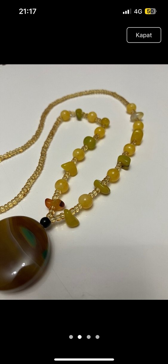 Uzun Renkli Boncuklu Bohem Kolye - Görsel 2