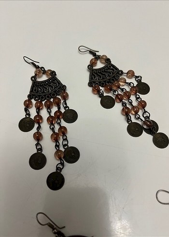 Bohem Çok Renkli Boncuklu Uzun Küpeler - Görsel 2