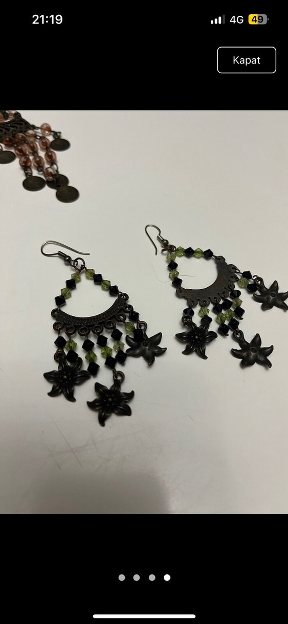 Bohem Çok Renkli Boncuklu Uzun Küpeler - Görsel 3