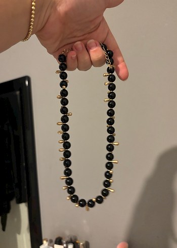 Lefties marka Siyah Boncuklu Gotik Midi Kolye - Görsel 3